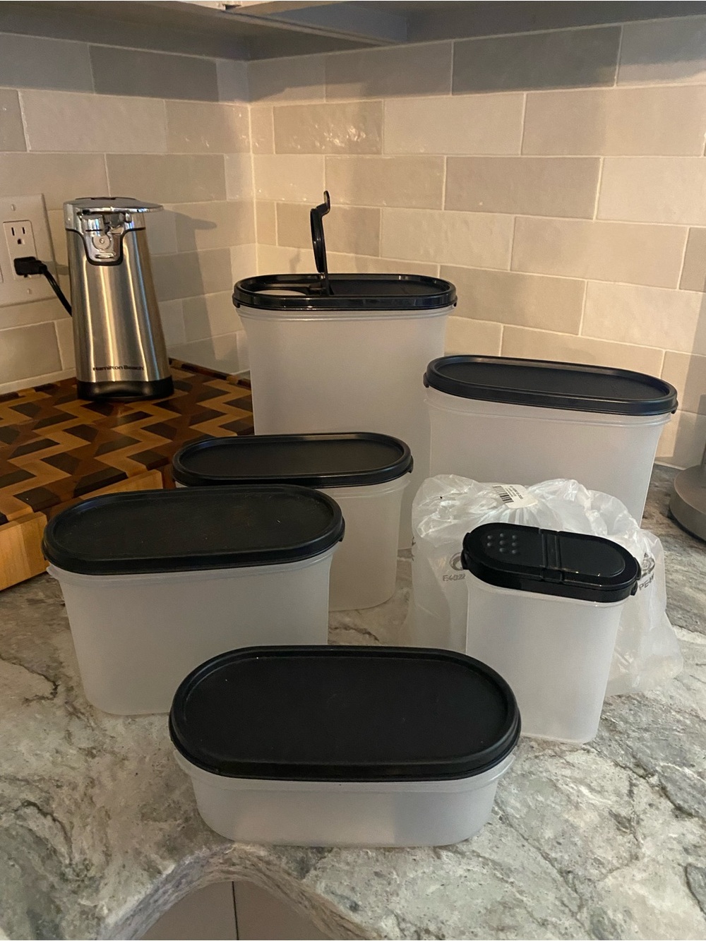 Tupperware Modular Mates with Black Lids - 9 modular mates